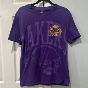 NBA Los Angeles Lakers Purple Short Sleeve T Shirt with Logo
